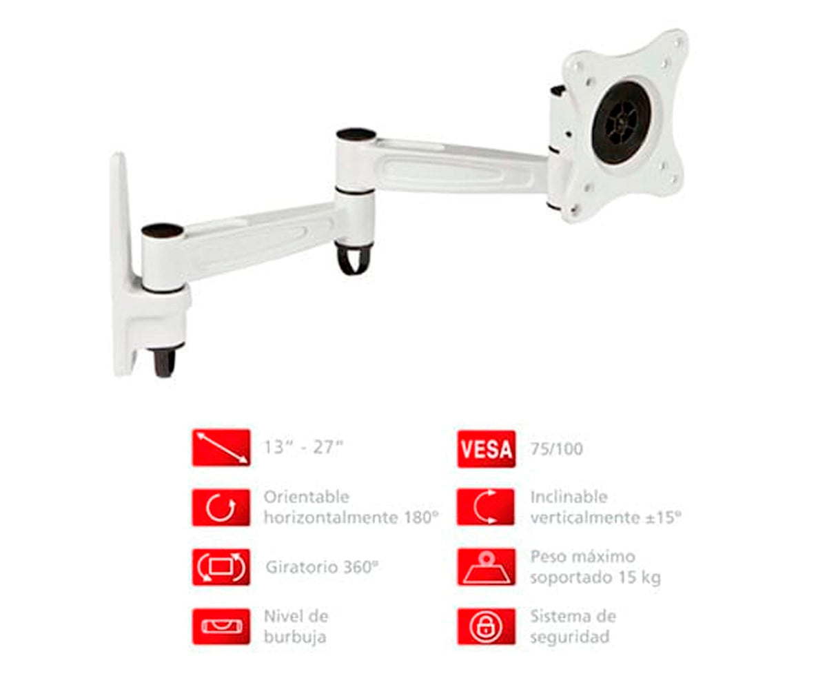 FONESTAR STV-649B SOPORTE MONITOR / TV BLANCO DE 13" A 27" - detalle