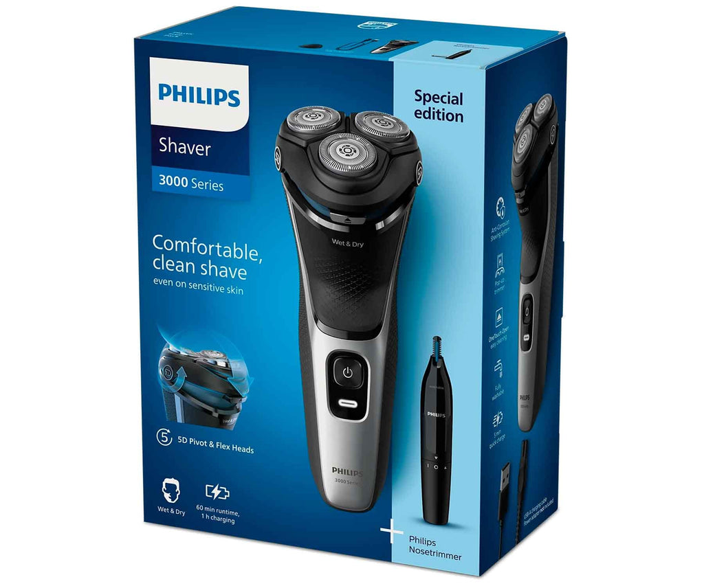 PHILIPS S3143/02 SHAVER 3000 SERIES / AFEITADORA INALÁMBRICA EN SECO Y MOJADO - detalle