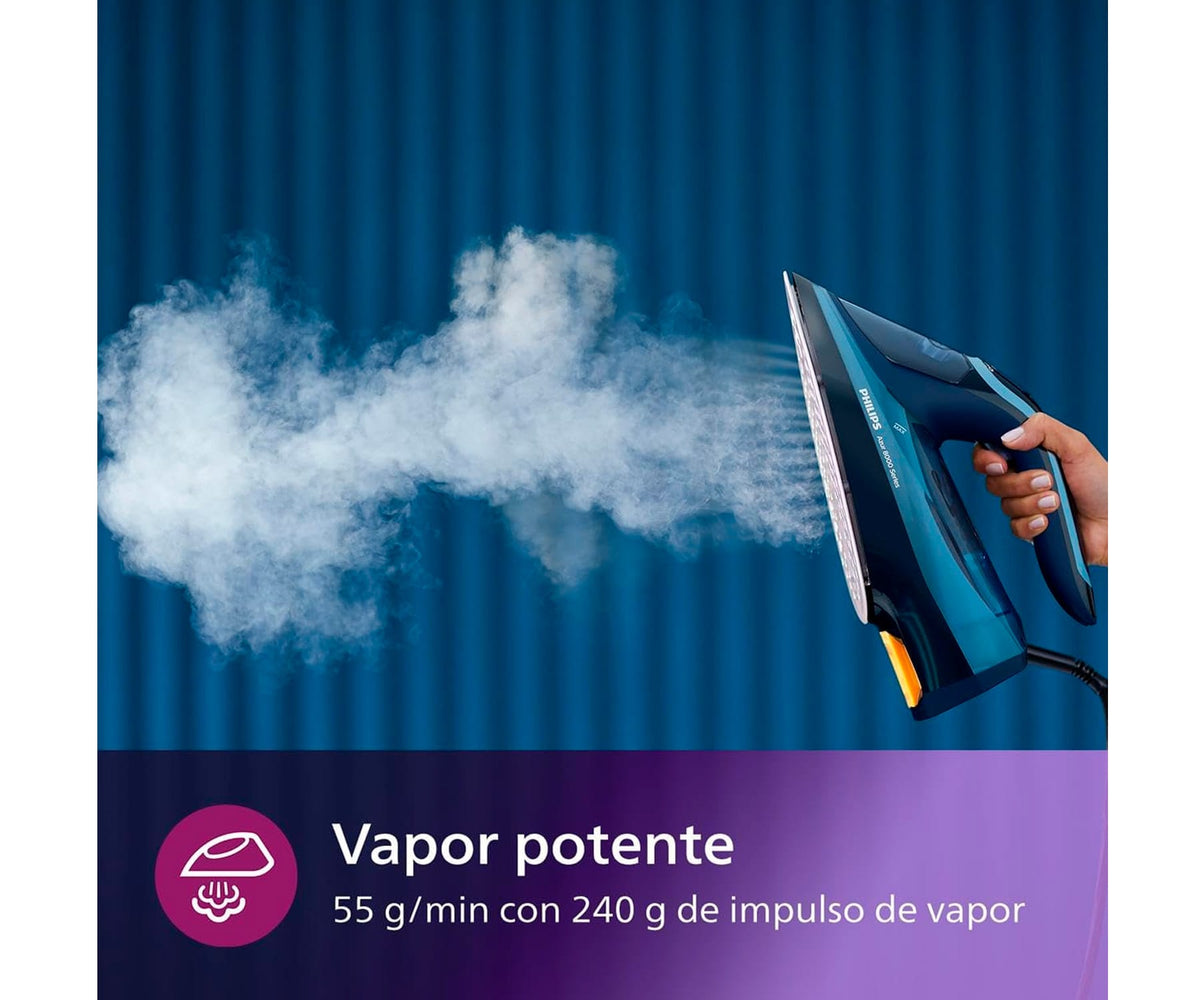 PHILIPS DST8020/20 AZUL / PLANCHA DE VAPOR DE 3000W - detalle