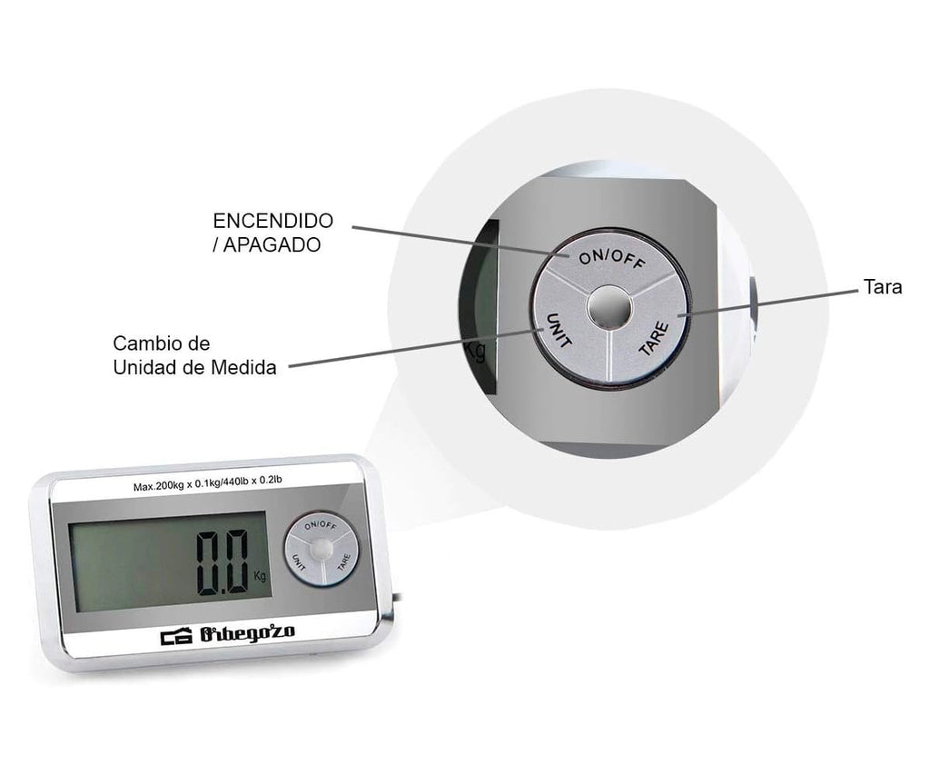 ORBEGOZO PC 5500 PLATA / BÁSCULA DE COCINA - detalle