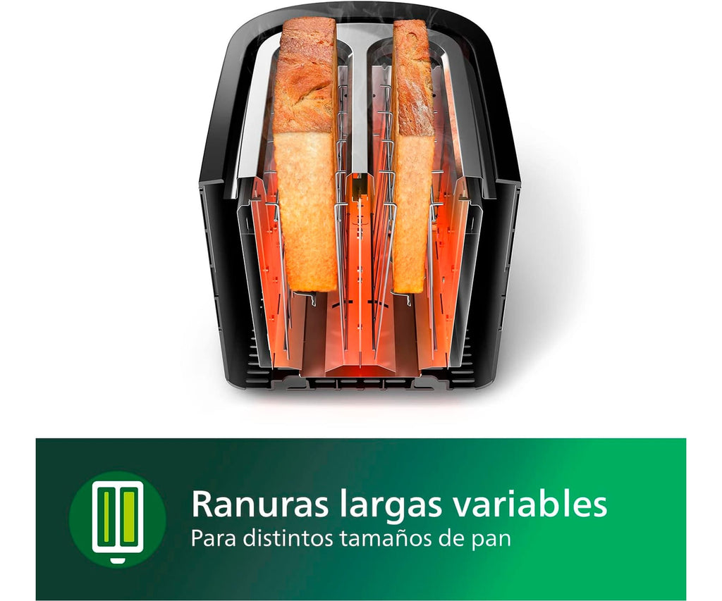 PHILIPS HD2581/90 NEGRO / TOSTADORA 2 REBANADAS / RANURA ANCHA - detalle