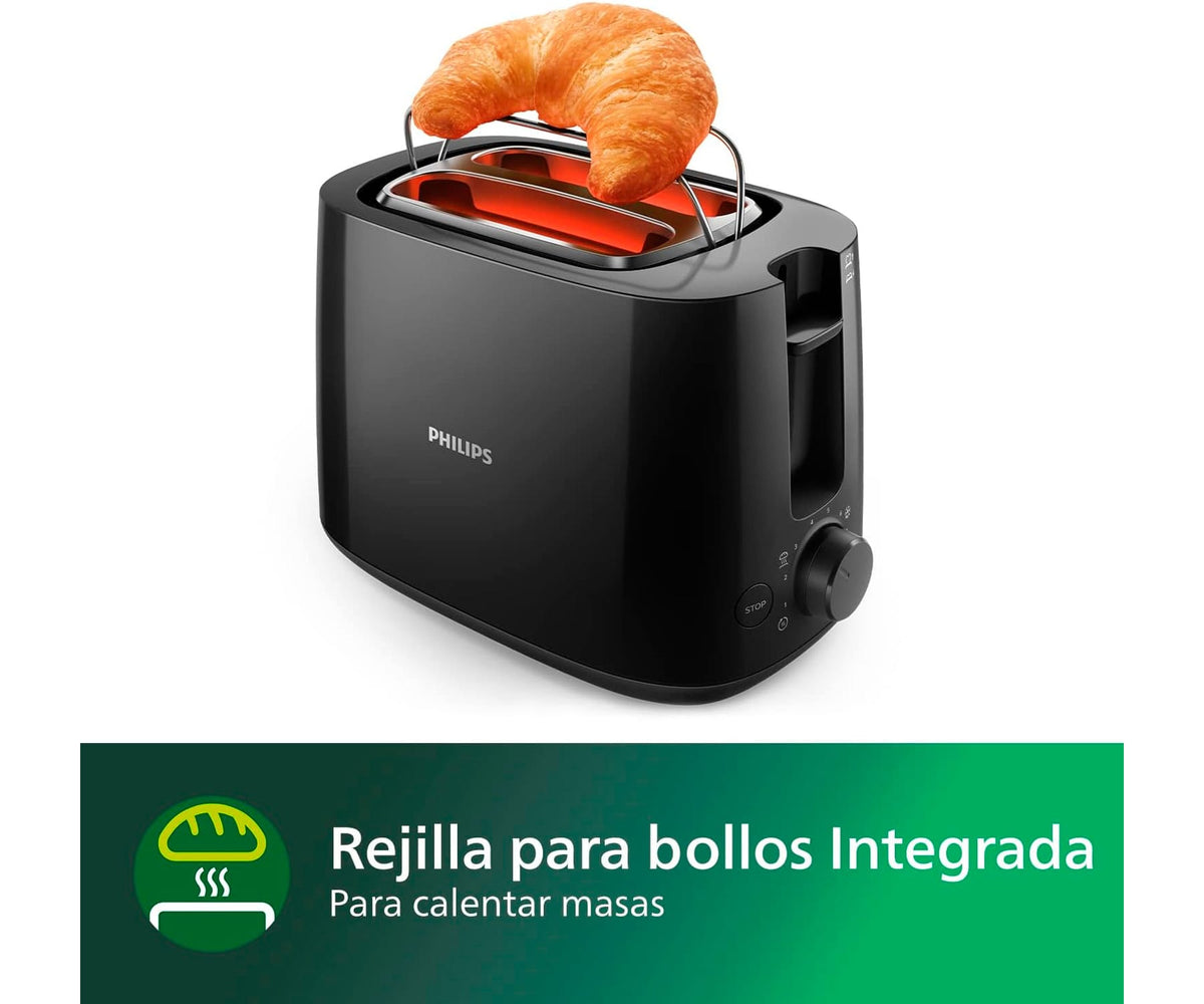 PHILIPS HD2581/90 NEGRO / TOSTADORA 2 REBANADAS / RANURA ANCHA - detalle