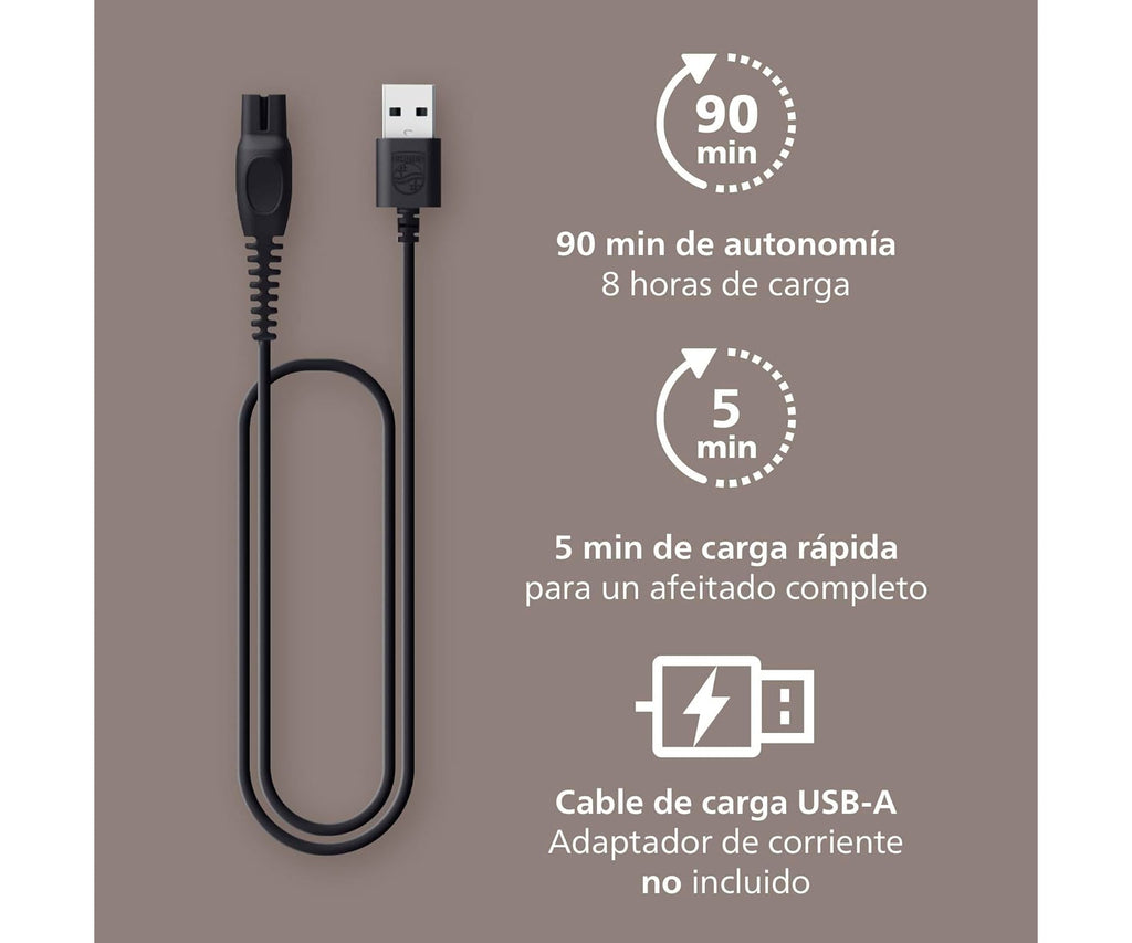 PHILIPS HEAD SHAVER PRO 7000 SERIES NEGRO / AFEITADORA ADVANCED CON 90 MINUTOS DE FUNCIONAMIENTO - detalle