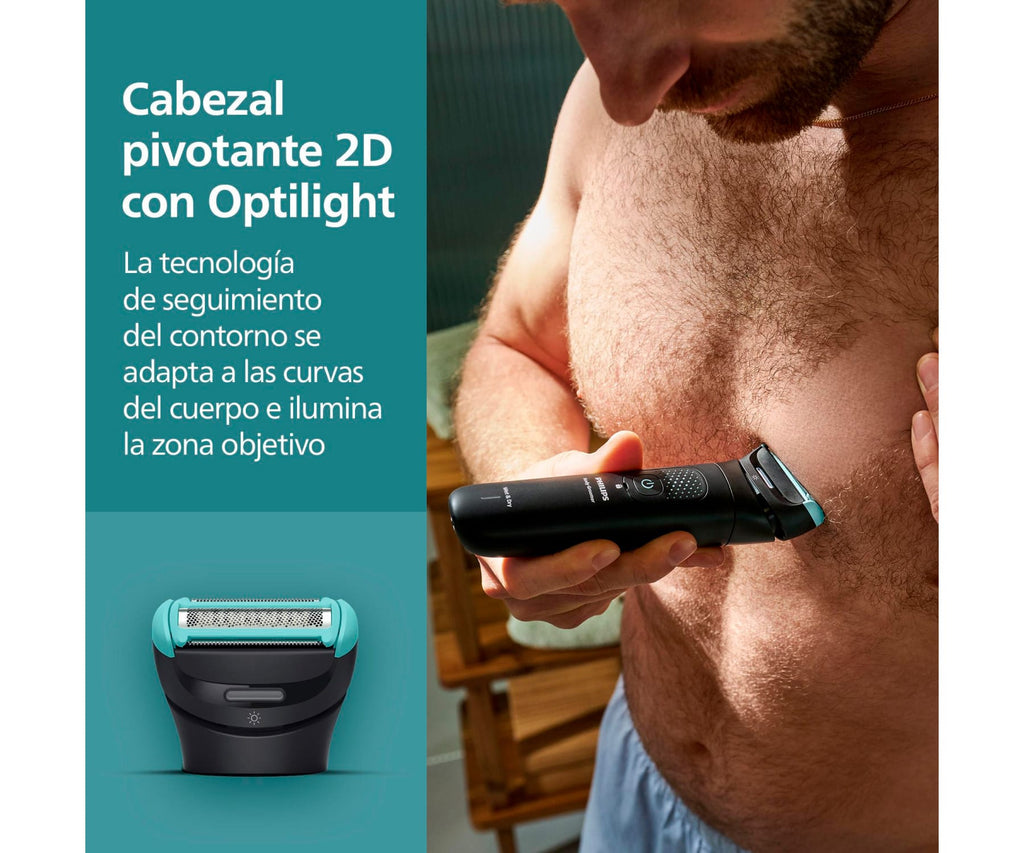 PHILIPS BODY GROOMER 7000 SERIES NEGRO / RECORTADORA DE BARBA Y CUERPO - detalle