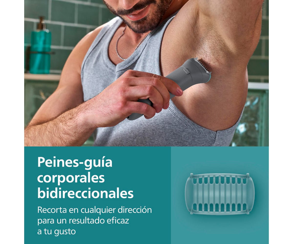 PHILIPS BODY GROOMER BG3485/15 GRIS / RECORTADORA DE BARBA Y CUERPO - detalle