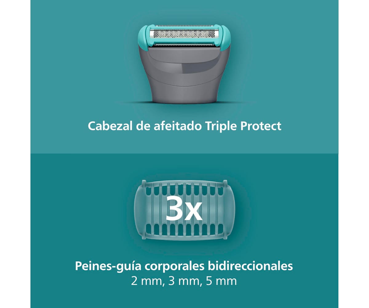 PHILIPS BODY GROOMER BG3485/15 GRIS / RECORTADORA DE BARBA Y CUERPO - detalle