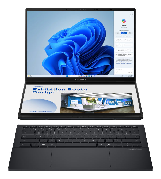 ASUS Zenbook Duo OLED UX8406CA-PZ152W - Ordenador Portátil 14" WQXGA+ 120Hz (Intel Core Ultra 9 285H. 32GB RAM. 1TB SSD. Arc 140T. Windows 11 Home) Gris Tintero - Teclado QWERTY español