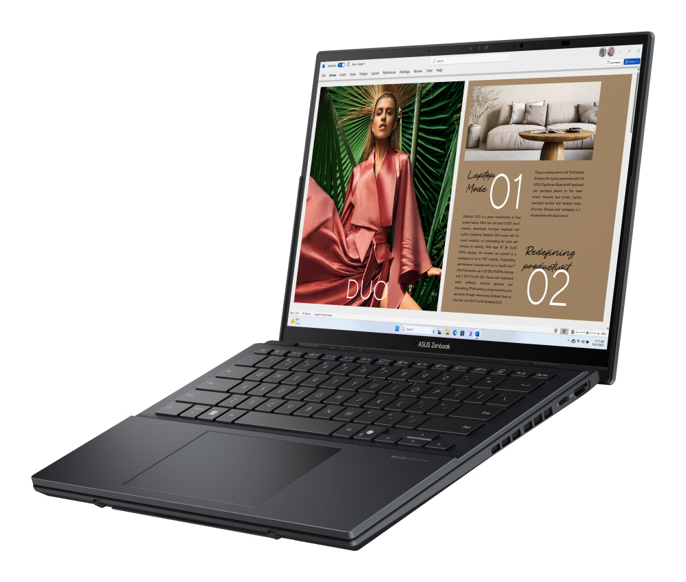 ASUS Zenbook Duo OLED UX8406CA-PZ152W - Ordenador Portátil 14" WQXGA+ 120Hz (Intel Core Ultra 9 285H. 32GB RAM. 1TB SSD. Arc 140T. Windows 11 Home) Gris Tintero - Teclado QWERTY español