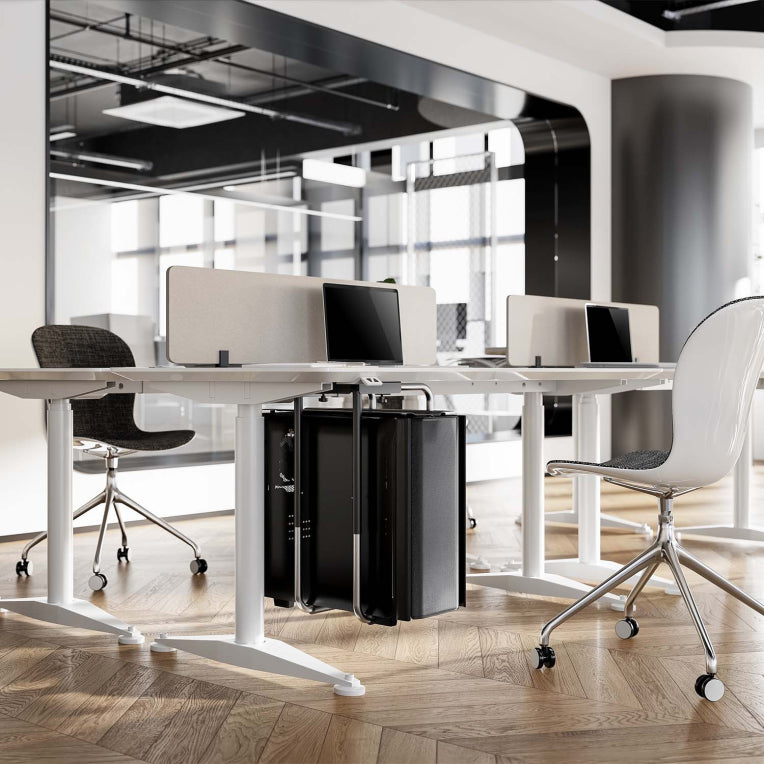 AISENS MPC08-337 soporte de CPU Soporte para instalación de CPU bajo mesa Negro. Plata