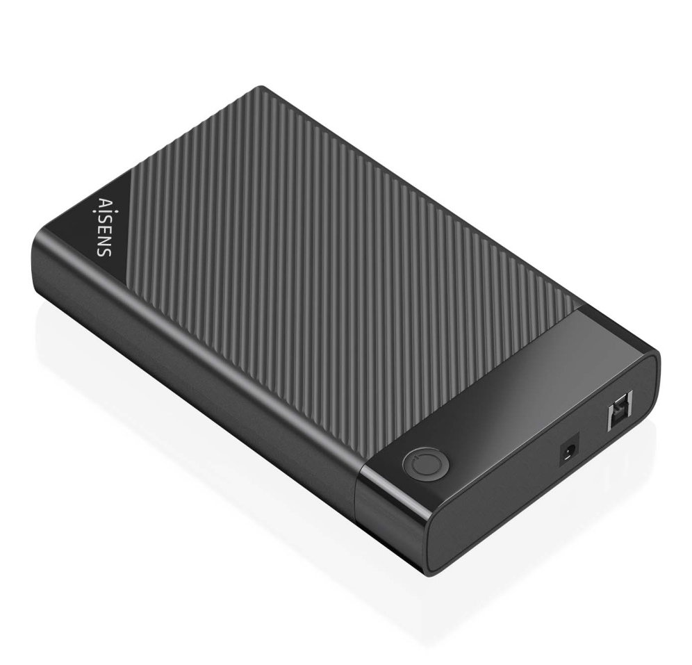 AISENS ASE-3529B caja para disco duro externo Caja de disco duro (HDD) Negro 3.5" - detalle