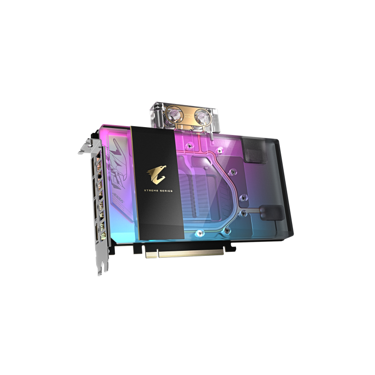 GIGABYTE AORUS GeForce RTX 5080 XTREME WATERFORCE WB 16G Tarjeta Gráfica - 16GB GDDR7. 256 bits. PCI-E 5.0. 2805MHz Core Clock. 3 x DP 2.1a. 1 x HDMI 2.1b. NVIDIA DLSS 4. GV-N5080AORUSX WB-16GD - detalle