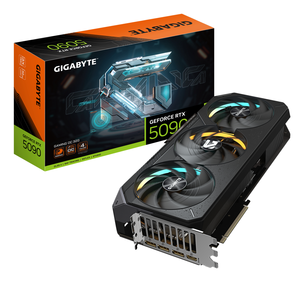 GIGABYTE GeForce RTX 5090 GAMING OC 32G Tarjeta Gráfica - 32GB GDDR7. 512 bits. PCI-E 5.0. 2550MHz Core Clock. 3 x DP 2.1a. 1 x HDMI 2.1b. NVIDIA DLSS 4. GV-N5090GAMING OC-32GD - detalle