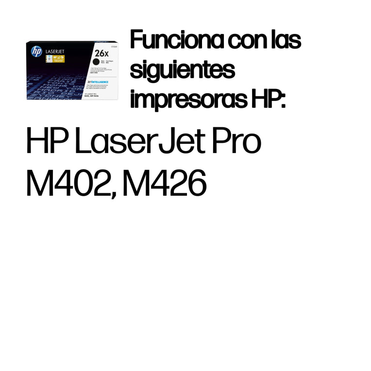 Cartucho de tóner negro de alta capacidade HP LaserJet 26X orixinal