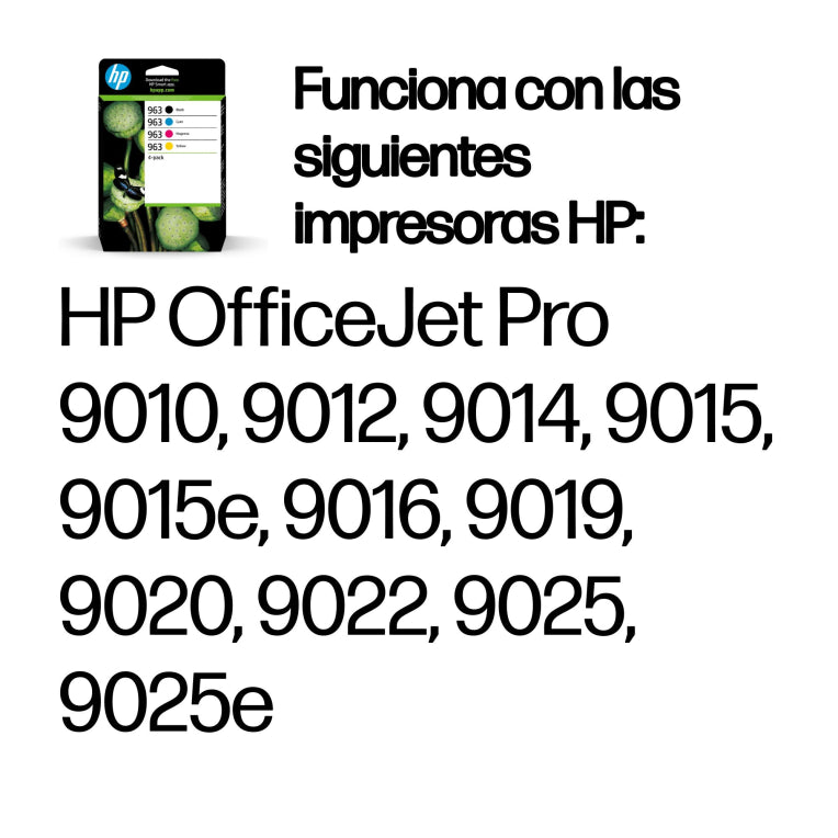 HP Paquete de 4 cartuchos de tinta Original 963 negro/cian/magenta/amarillo