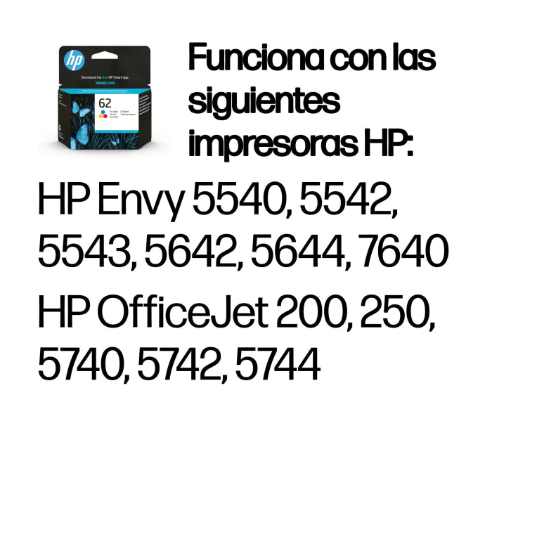 HP Cartucho de tinta original 62 tricolor