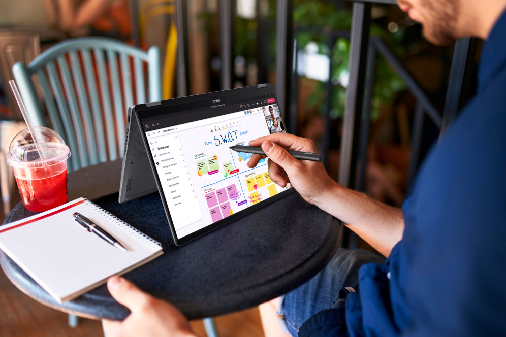 ASUS Vivobook 14 Flip OLED TP3407SA-QL064W Copilot+ PC - Ordenador Portátil 14" WUXGA (Intel Core Ultra 7 258V. 32GB RAM. 1TB SSD. Arc Graphics 140V. Windows 11 Home) Gris - Teclado QWERTY español