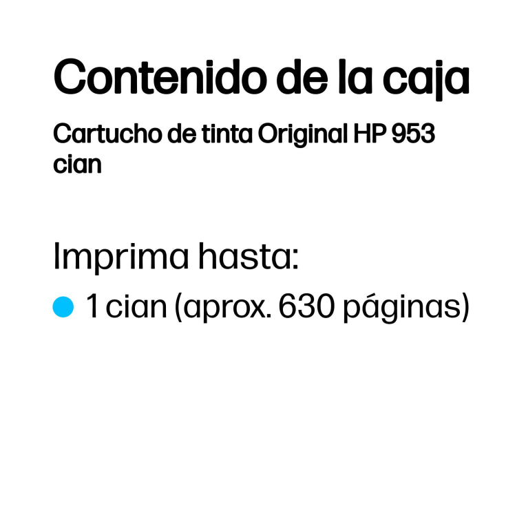 HP Cartucho de tinta Original 953 cian