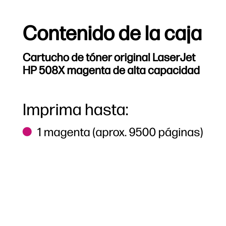 HP Cartucho de tóner original LaserJet 508X magenta de alta capacidad