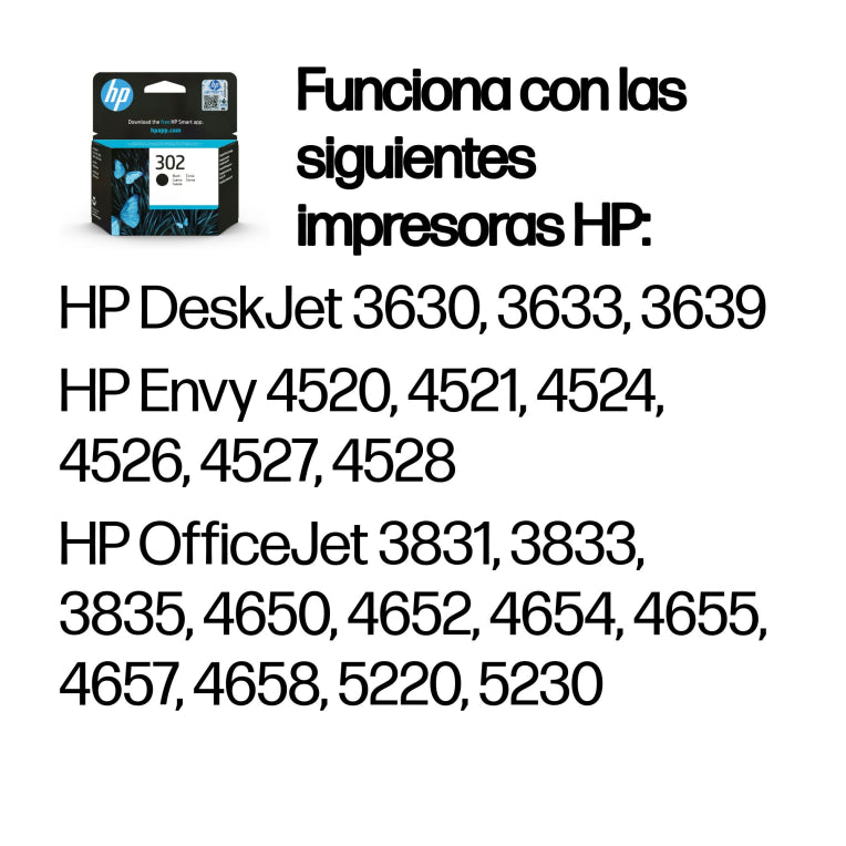 HP Cartucho de tinta original 302 negro