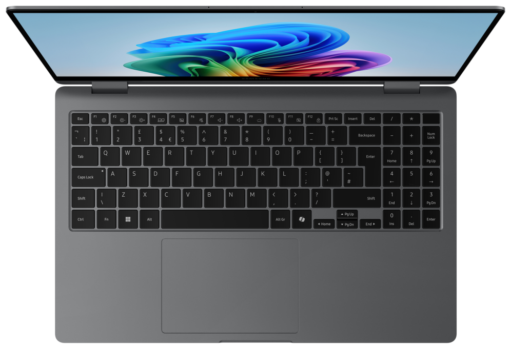 Samsung Galaxy Book5 360 Intel Core Ultra 5 226V Híbrido (2-en-1) 39.6 cm (15.6") Pantalla táctil Full HD 16 GB LPDDR5x-SDRAM 512 GB SSD Wi-Fi 7 (802.11be) Windows 11 Pro Gris - detalle