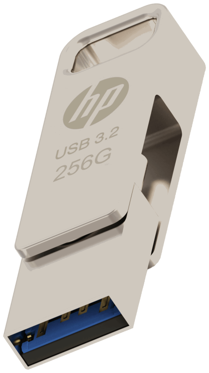 HP HPFD206C-256 unidad flash USB 256 GB USB Type-A / USB Type-C 3.2 Gen 2 (3.1 Gen 2) Plata - detalle