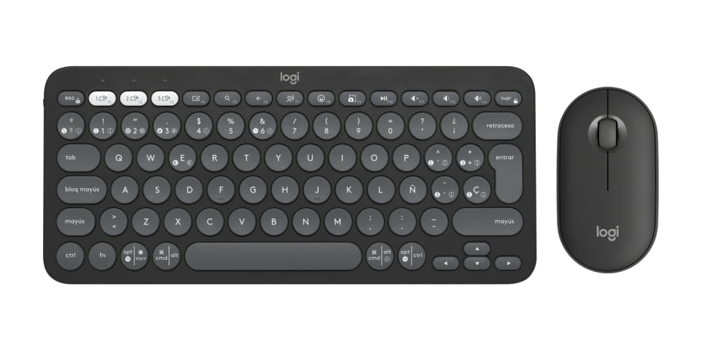 Logitech 920-012227 teclado Ratón incluido Universal RF Wireless + Bluetooth QWERTY Español Grafito