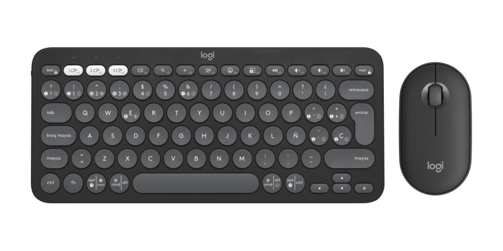 Logitech 920-012227 teclado Ratón incluido Universal RF Wireless + Bluetooth QWERTY Español Grafito - detalle