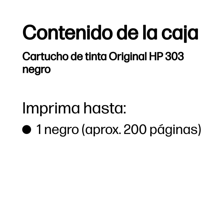HP Cartucho de tinta Original 303 negro