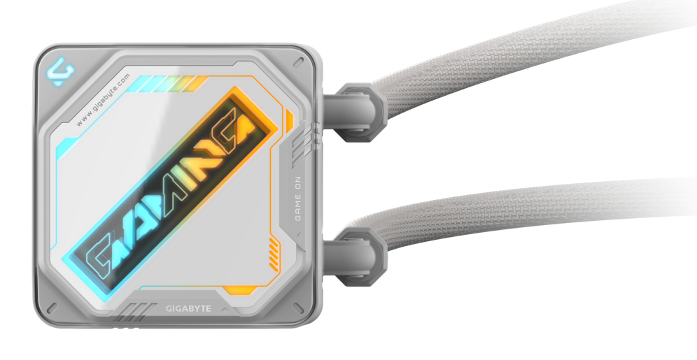 GIGABYTE GAMING 240 ICE Refrigeración Líquida para CPU - 2x120mm Ventiladores ARGB. mecanismo de enclavamiento deslizante. DAISY-CHAIN. Compatible con Intel LGA 1851 y AMD AM5 - detalle