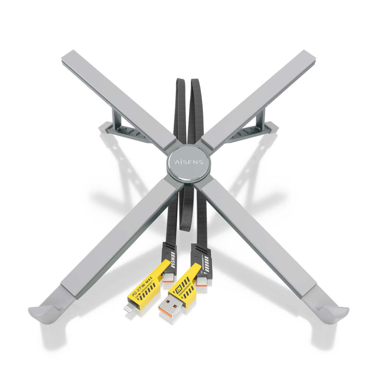 AISENS ASUC-4P021-GR base para portátil y replicador de puertos Alámbrico USB 3.2 Gen 1 (3.1 Gen 1) Type-C