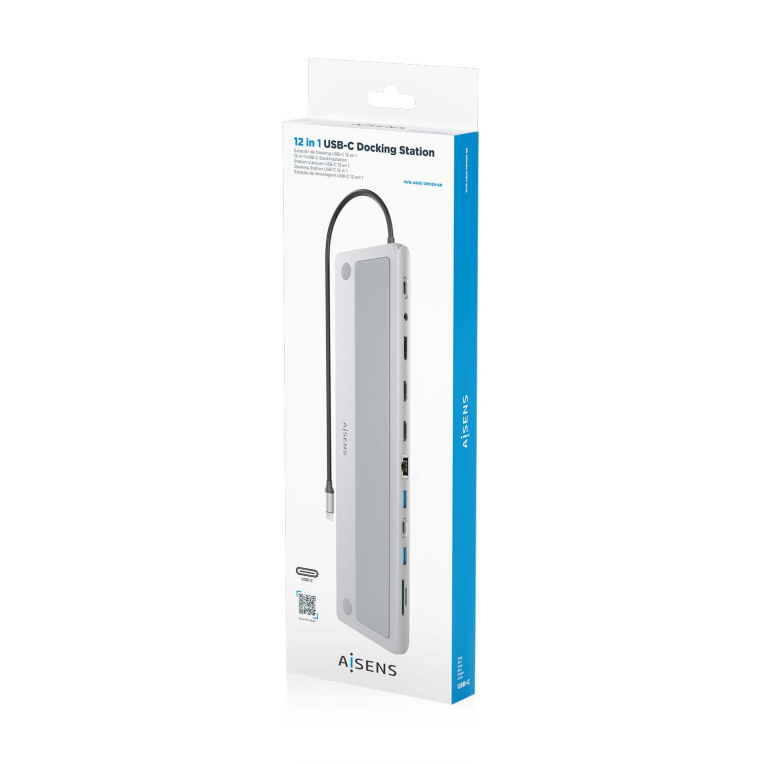 AISENS ASUC-12P020-GR base para portátil y replicador de puertos Alámbrico USB 3.2 Gen 1 (3.1 Gen 1) Type-C - detalle