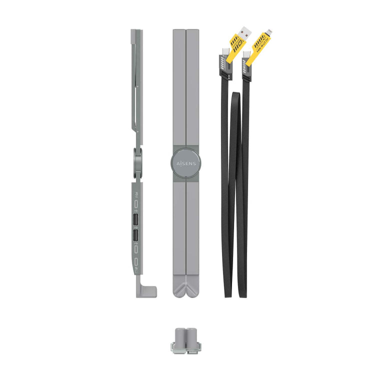 AISENS ASUC-4P021-GR base para portátil y replicador de puertos Alámbrico USB 3.2 Gen 1 (3.1 Gen 1) Type-C