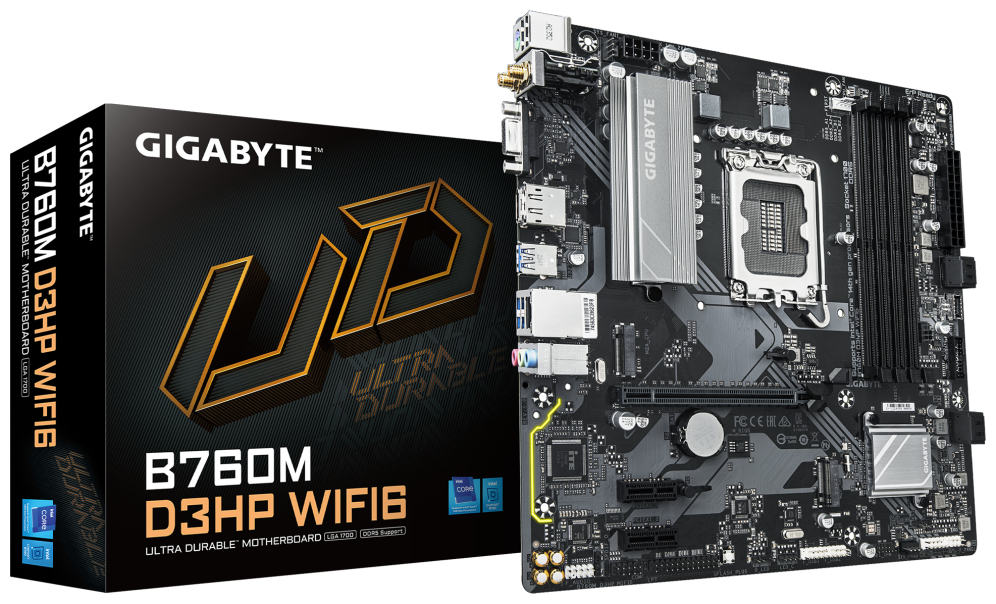 GIGABYTE B760M D3HP WIFI6 Placa base - Compatible con procesadores Intel Core 14ª generación. VRM digital de 4+1+1 fases. hasta 5600 MHz DDR5. 2x M.2 PCIe 4.0. Wi-Fi 6. LAN GbE. USB 3.2 Gen 1 - detalle