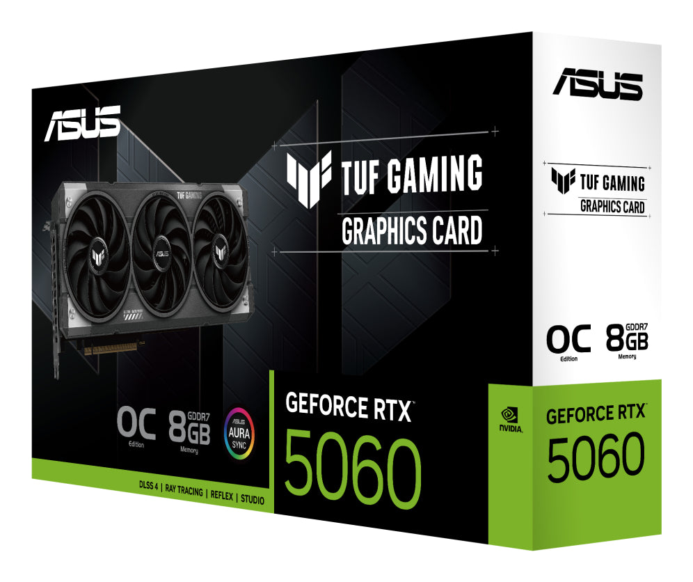 ASUS TUF Gaming TUF-RTX5060-O8G-GAMING Tarxeta gráfica NVIDIA GeForce RTX 5060 con 8 GB de GDDR7