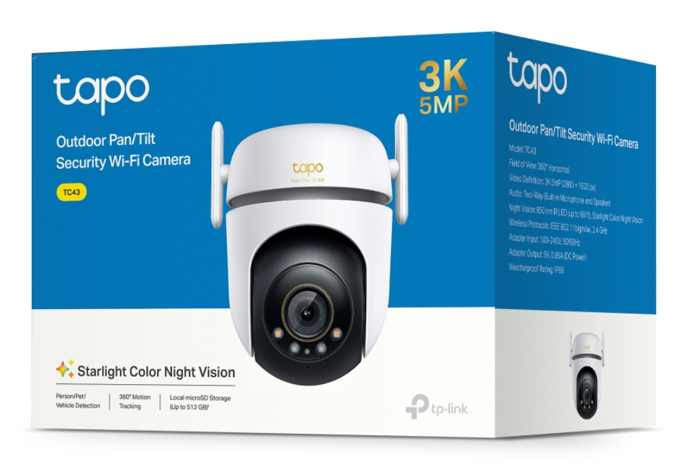 TP-Link Tapo TC43(EU) V2 Esférico Cámara de seguridad IP Interior y exterior 2880 x 1620 Pixeles Techo/Pared/Poste - detalle