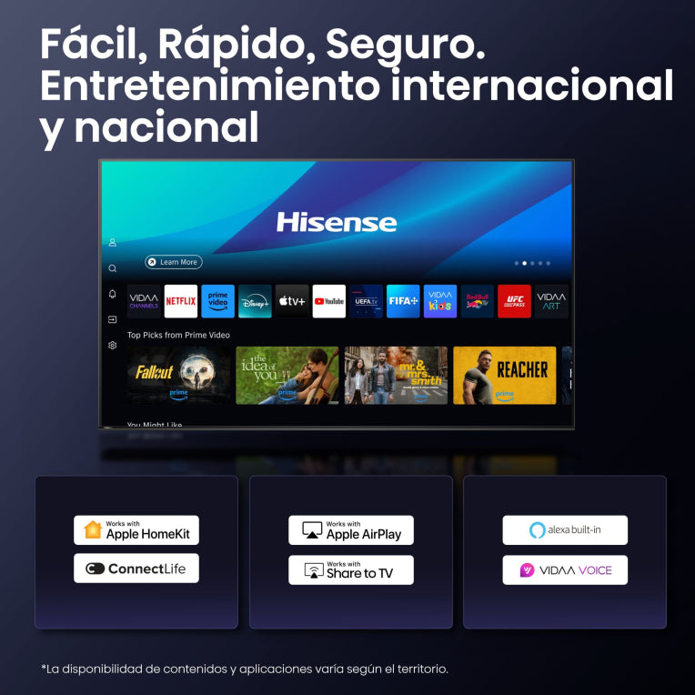 Hisense 43A6Q Televisor 109.2 cm (43") 4K Ultra HD Smart TV Wifi Negro 300 cd / m²