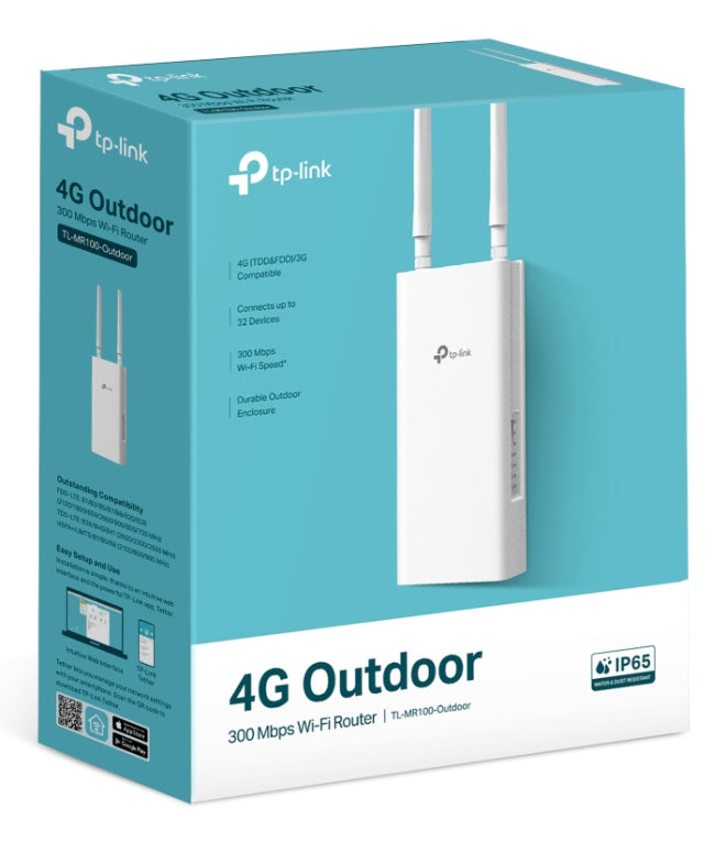 TP-Link TL-MR100-OUTDOOR router inalámbrico Ethernet rápido Banda única (2.4 GHz) 4G Blanco