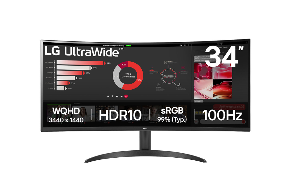 LG 34WR50QK-B pantalla para PC 86.4 cm (34") 3440 x 1440 Pixeles Wide Quad HD Negro - detalle