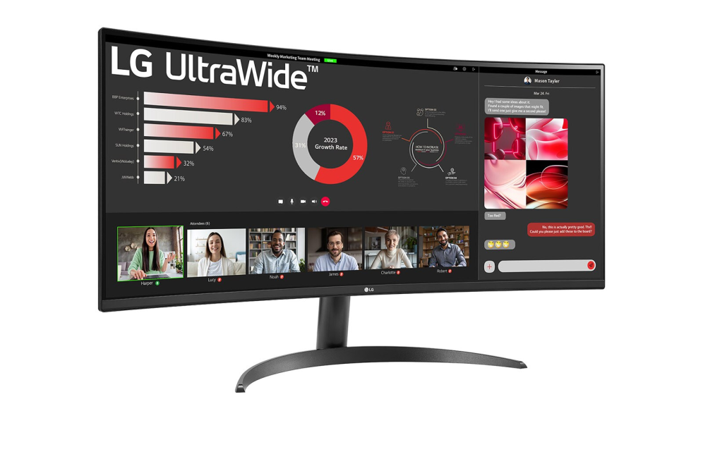 LG 34WR50QK-B pantalla para PC 86.4 cm (34") 3440 x 1440 Pixeles Wide Quad HD Negro - detalle