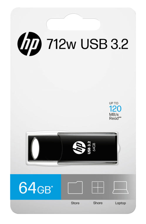 HP 712w unidad flash USB 64 GB USB tipo A 3.2 Gen 1 (3.1 Gen 1) Negro