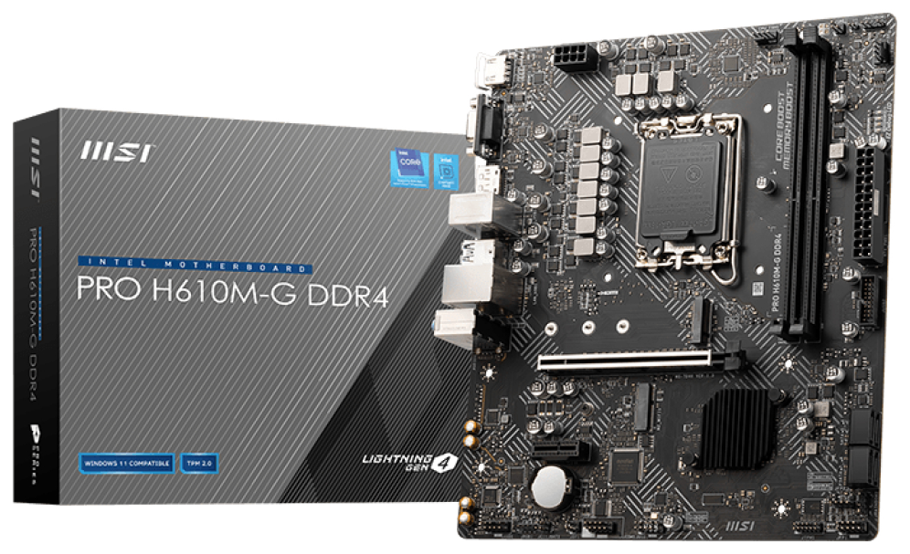 MSI PRO H610M-G DDR4 placa base Intel H610 LGA 1700 micro ATX - detalle
