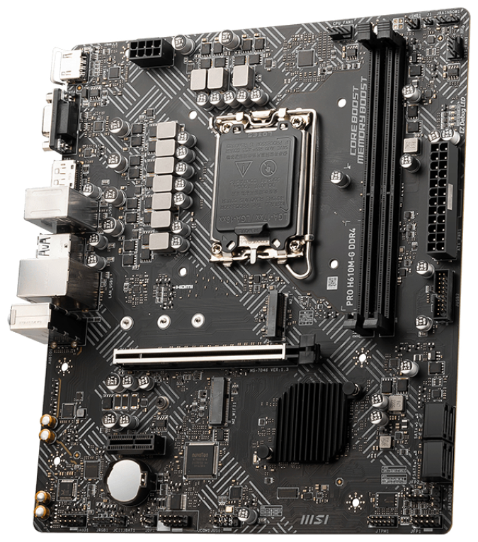 MSI PRO H610M-G DDR4 placa base Intel H610 LGA 1700 micro ATX - detalle
