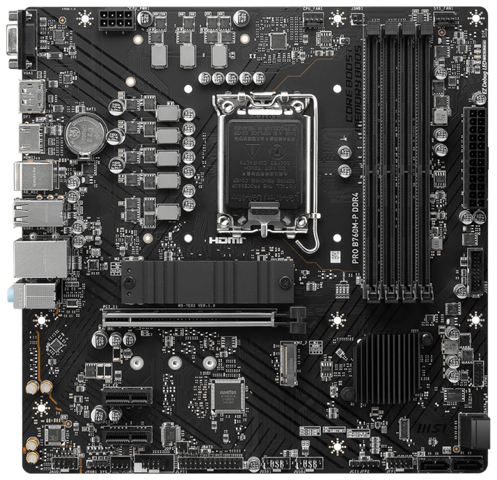 MSI PRO B760M-P DDR4 placa base Intel B760 LGA 1700 micro ATX - detalle