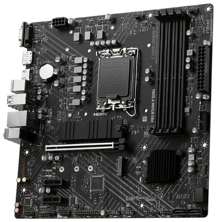MSI PRO B760M-P DDR4 placa base Intel B760 LGA 1700 micro ATX - detalle