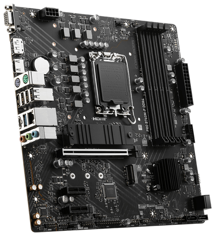 MSI PRO B760M-P DDR4 placa base Intel B760 LGA 1700 micro ATX - detalle
