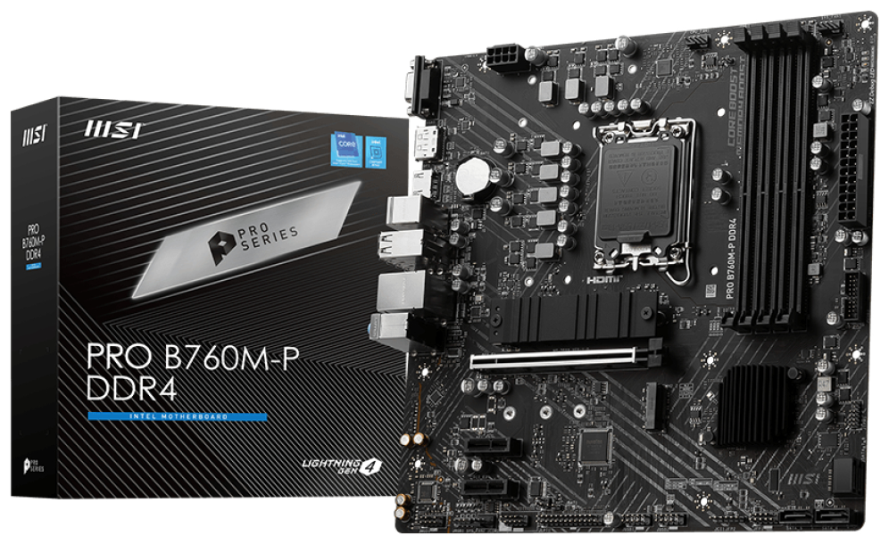 MSI PRO B760M-P DDR4 placa base Intel B760 LGA 1700 micro ATX - detalle