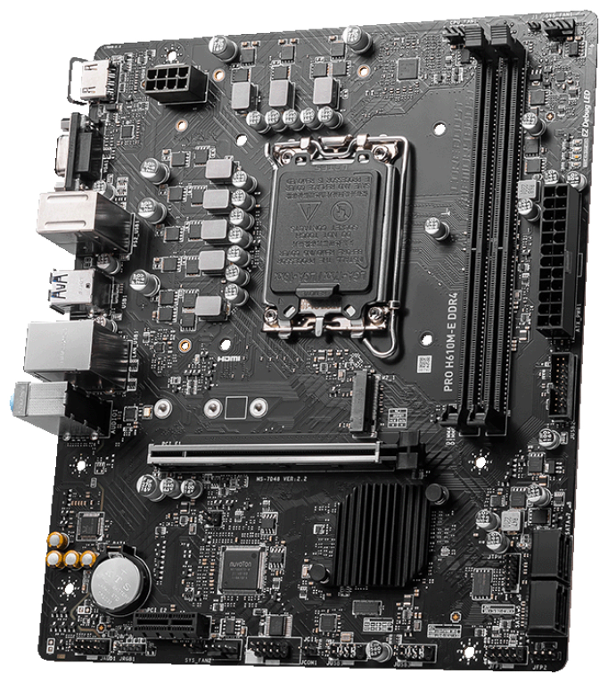 MSI PRO H610M-E DDR4 placa base Intel H610 LGA 1700 micro ATX - detalle