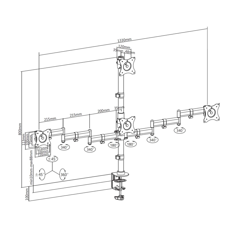 AISENS DT27TSR-379 soporte para TV 68.6 cm (27") - detalle