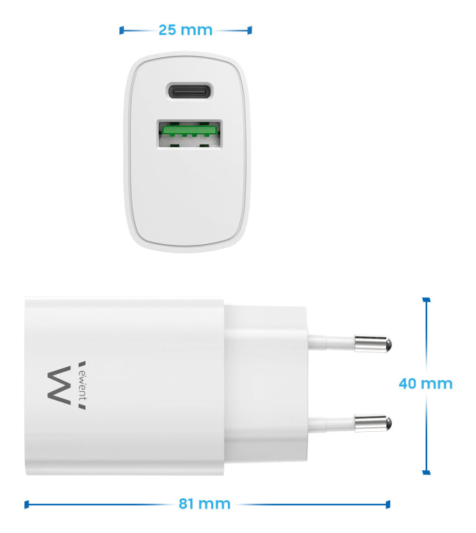 Ewent EW1321_R1 cargador de dispositivo móvil Universal Blanco Corriente alterna Carga rápida Interior