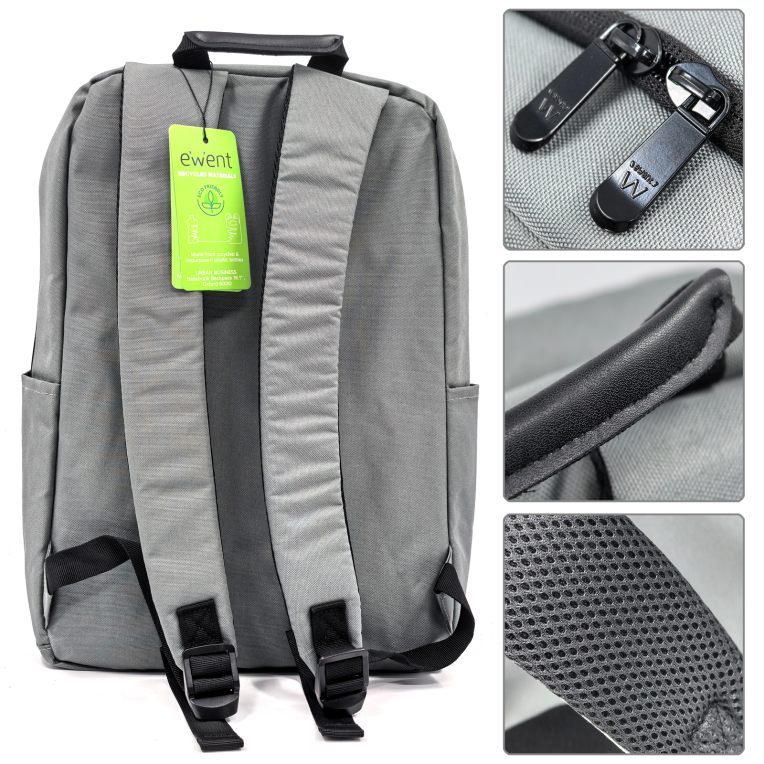 Ewent EW2538 maletines para portátil 40.9 cm (16.1") Mochila Gris - detalle
